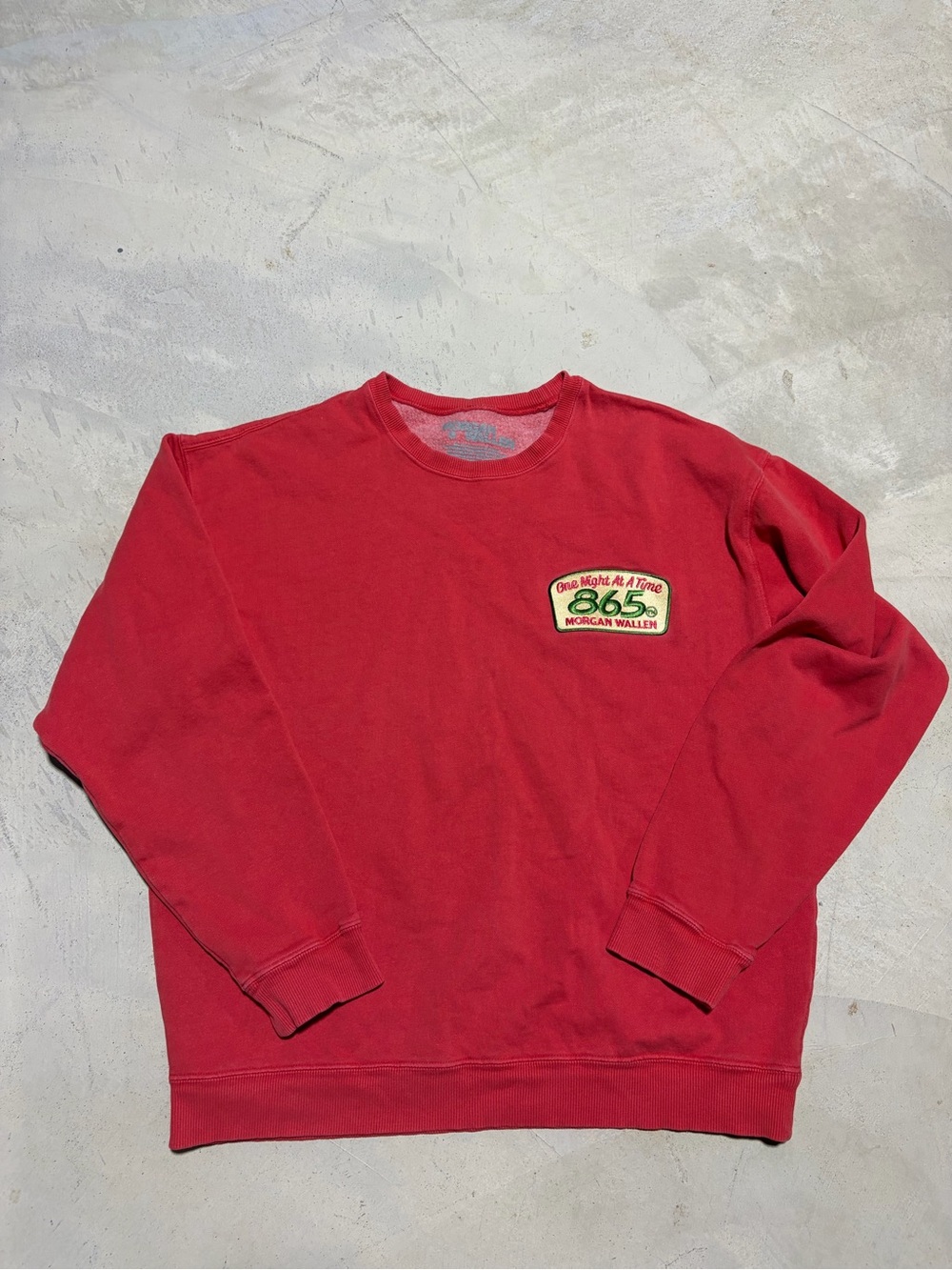 Morgan wallen one night at a time 865 patch Red Crewneck Sweatshirt large